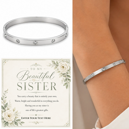 To My Beautiful Sister Personalised Celeste Bracelet In Keepsake Box