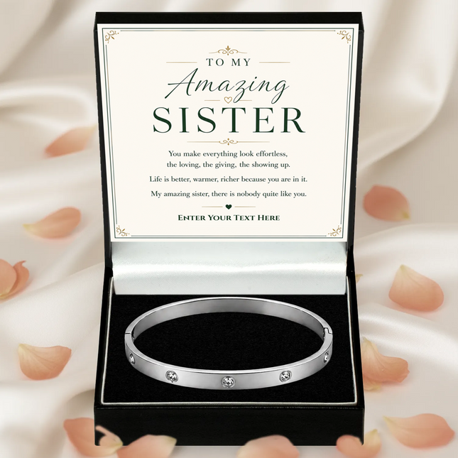 To My Amazing Sister Personalised Celeste Bracelet In Keepsake Box