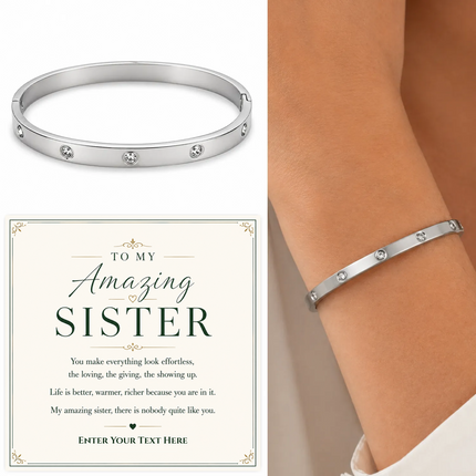 To My Amazing Sister Personalised Celeste Bracelet In Keepsake Box