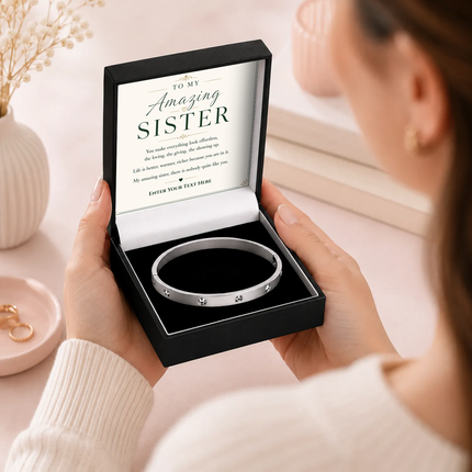 To My Amazing Sister Personalised Celeste Bracelet In Keepsake Box
