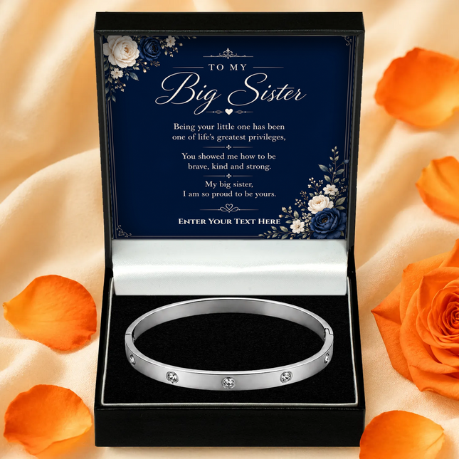 To My Big Sister Personalised Celeste Bracelet In Keepsake Box