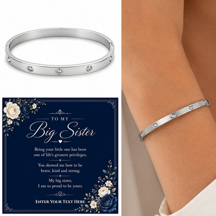 To My Big Sister Personalised Celeste Bracelet In Keepsake Box