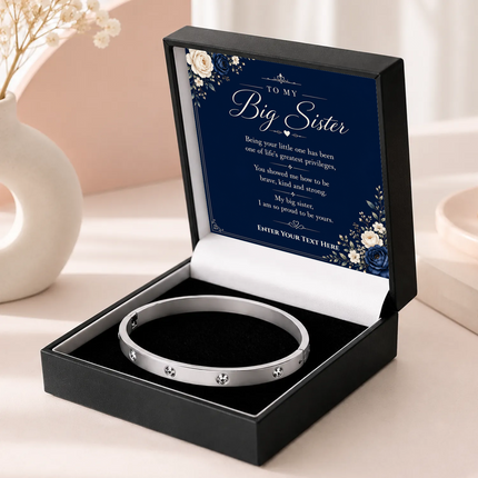 To My Big Sister Personalised Celeste Bracelet In Keepsake Box