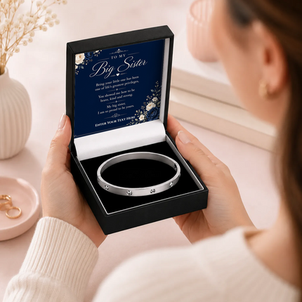 To My Big Sister Personalised Celeste Bracelet In Keepsake Box