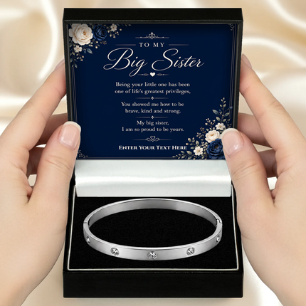 To My Big Sister Personalised Celeste Bracelet In Keepsake Box