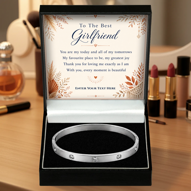 To The Best Girlfriend Personalised Celeste Bracelet In Keepsake Box