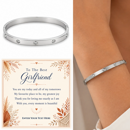 To The Best Girlfriend Personalised Celeste Bracelet In Keepsake Box