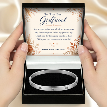To The Best Girlfriend Personalised Celeste Bracelet In Keepsake Box