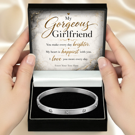 My Gorgeous Girlfriend Personalised Celeste Bracelet In Keepsake Box