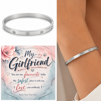 My Girlfriend Personalised Celeste Bracelet In Keepsake Box