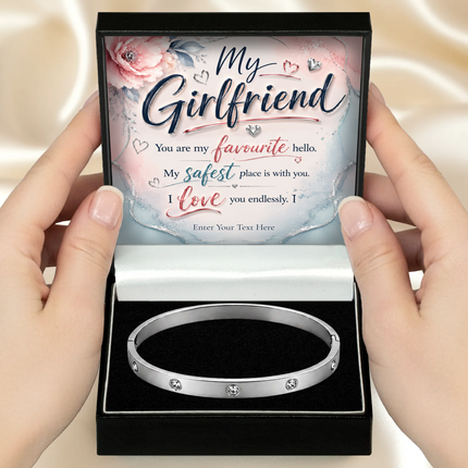 My Girlfriend Personalised Celeste Bracelet In Keepsake Box