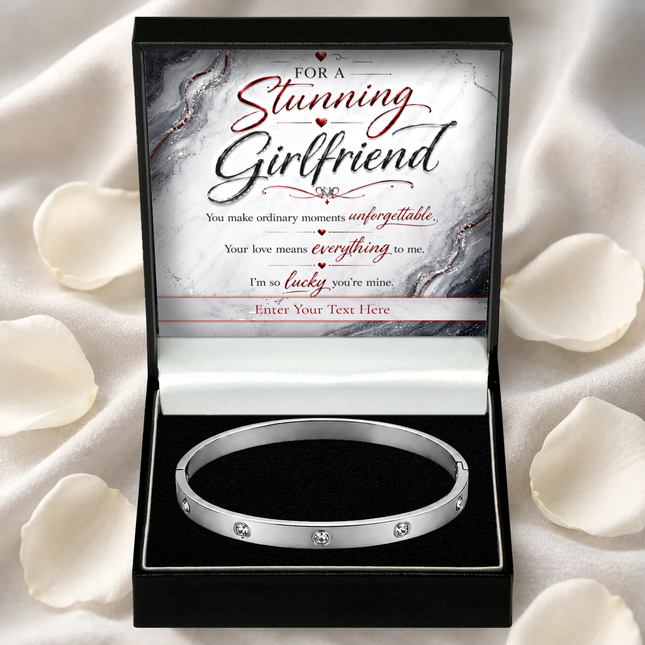 For A Stunning Girlfriend Personalised Celeste Bracelet In Keepsake Box