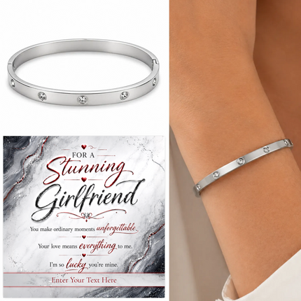 For A Stunning Girlfriend Personalised Celeste Bracelet In Keepsake Box