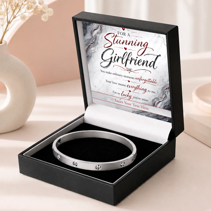 For A Stunning Girlfriend Personalised Celeste Bracelet In Keepsake Box