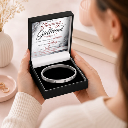 For A Stunning Girlfriend Personalised Celeste Bracelet In Keepsake Box
