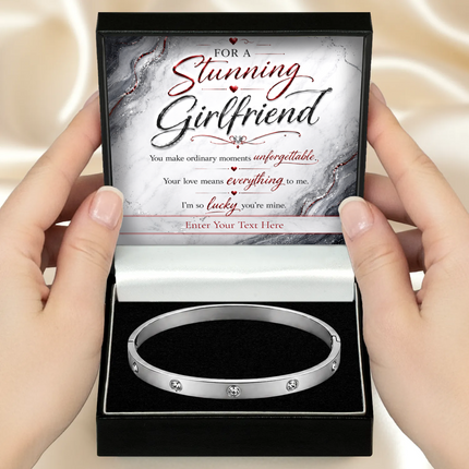For A Stunning Girlfriend Personalised Celeste Bracelet In Keepsake Box