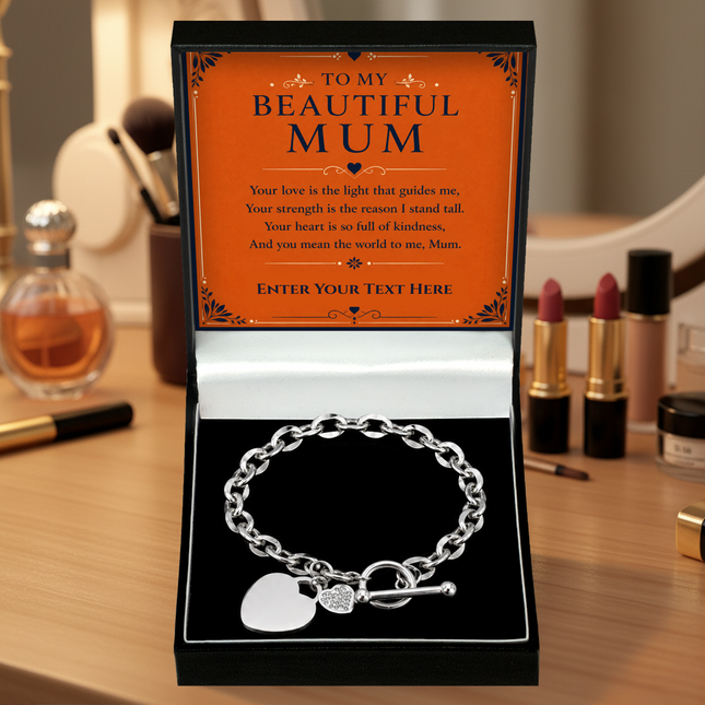 To My Beautiful Mum Personalised Unity Heart Bracelet In Keepsake Box