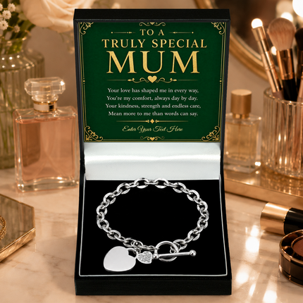 To A Truly Special Mum Personalised Unity Heart Bracelet In Keepsake Box