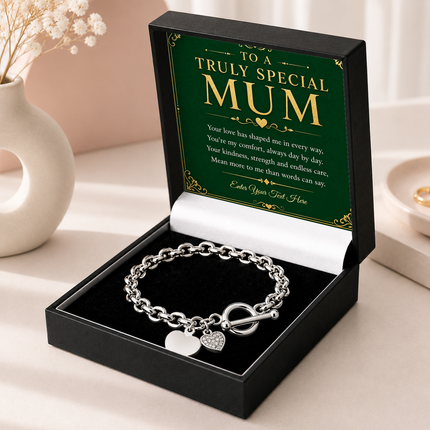 To A Truly Special Mum Personalised Unity Heart Bracelet In Keepsake Box