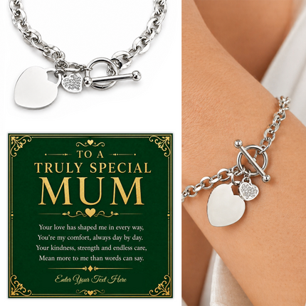 To A Truly Special Mum Personalised Unity Heart Bracelet In Keepsake Box
