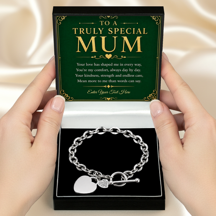 To A Truly Special Mum Personalised Unity Heart Bracelet In Keepsake Box