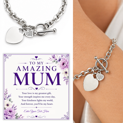 To My Amazing Mum Personalised Unity Heart Bracelet In Keepsake Box