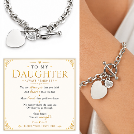 To My Daughter Personalised Unity Heart Bracelet In Keepsake Box