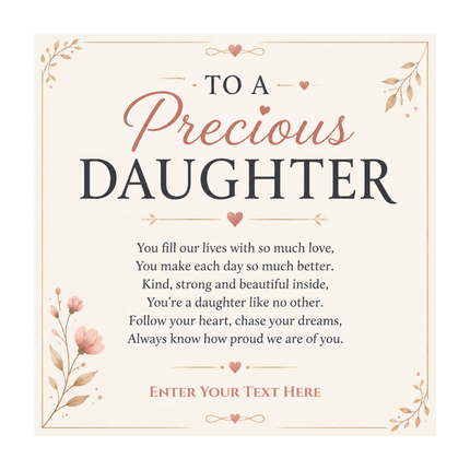 To A Precious Daughter Personalised Unity Heart Bracelet In Keepsake Box