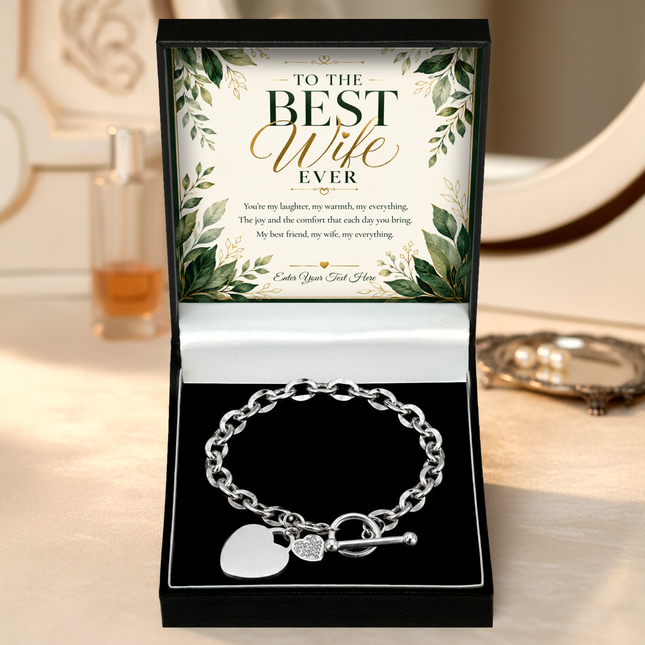 To The Best Wife Ever Personalised Unity Heart Bracelet In Keepsake Box