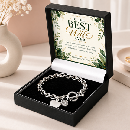 To The Best Wife Ever Personalised Unity Heart Bracelet In Keepsake Box