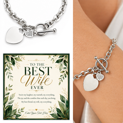 To The Best Wife Ever Personalised Unity Heart Bracelet In Keepsake Box