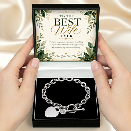 To The Best Wife Ever Personalised Unity Heart Bracelet In Keepsake Box
