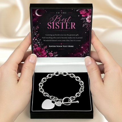 To The Best Sister Personalised Unity Heart Bracelet In Keepsake Box