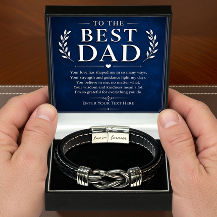 To The Best Dad Infinity Knot Bracelet With Personalised Keepsake Box