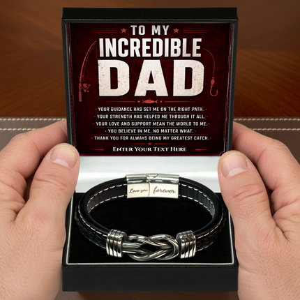 To My Incredible Dad Infinity Knot Bracelet With Personalised Keepsake Box