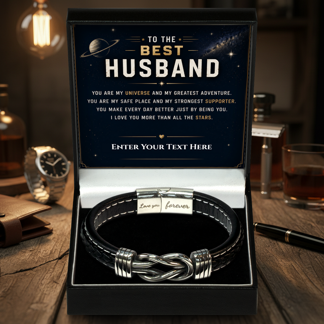 To The Best Husband Infinity Knot Bracelet With Personalised Keepsake Box