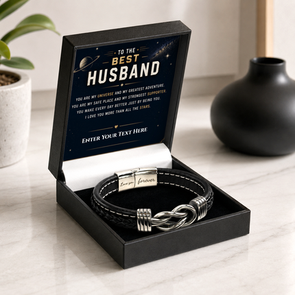To The Best Husband Infinity Knot Bracelet With Personalised Keepsake Box