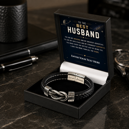 To The Best Husband Infinity Knot Bracelet With Personalised Keepsake Box