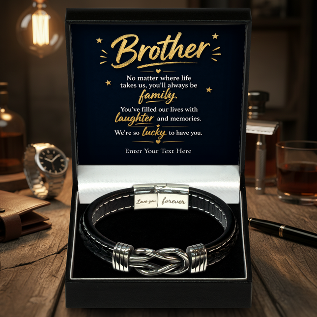 To My Brother Infinity Knot Bracelet With Personalised Keepsake Box