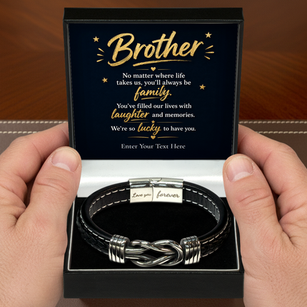 To My Brother Infinity Knot Bracelet With Personalised Keepsake Box