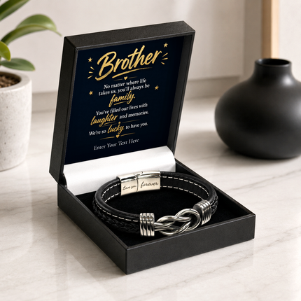 To My Brother Infinity Knot Bracelet With Personalised Keepsake Box