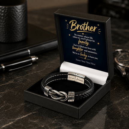 To My Brother Infinity Knot Bracelet With Personalised Keepsake Box
