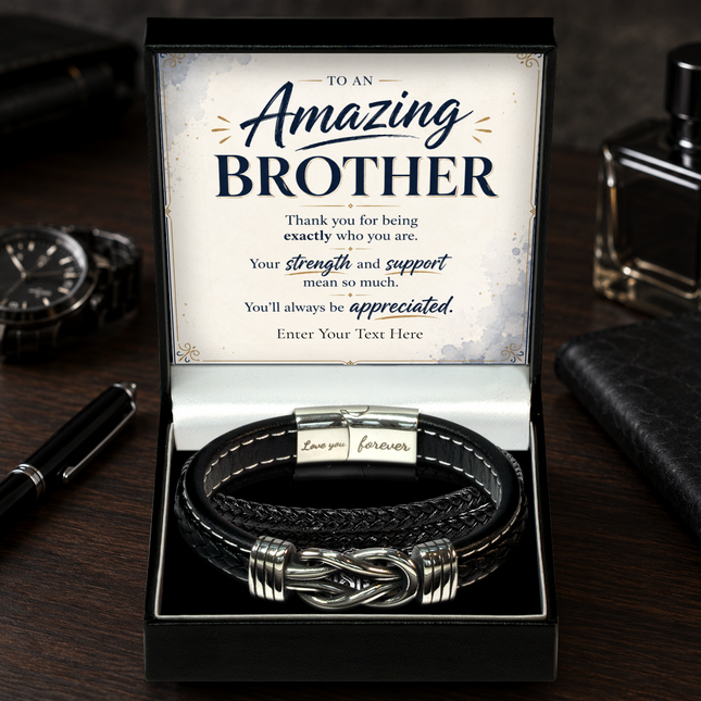 To An Amazing Brother Infinity Knot Bracelet With Personalised Keepsake Box