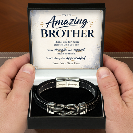 To An Amazing Brother Infinity Knot Bracelet With Personalised Keepsake Box