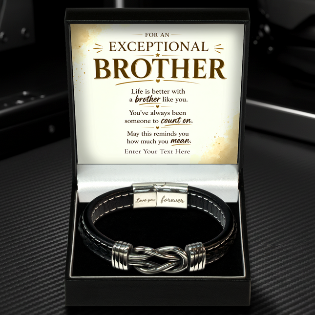 For An Exceptional Brother Infinity Knot Bracelet With Personalised Keepsake Box