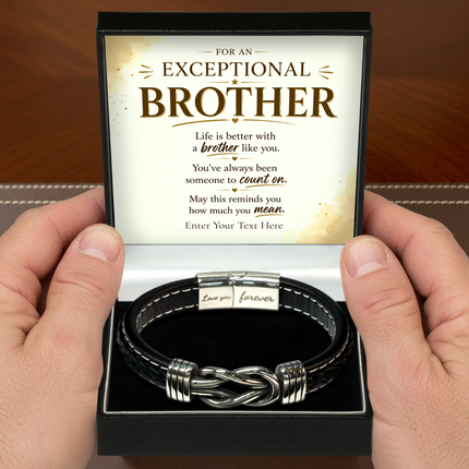 For An Exceptional Brother Infinity Knot Bracelet With Personalised Keepsake Box
