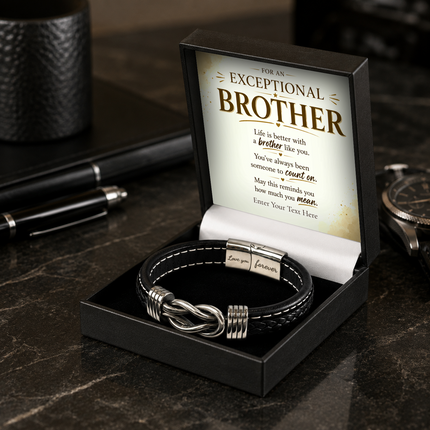 For An Exceptional Brother Infinity Knot Bracelet With Personalised Keepsake Box