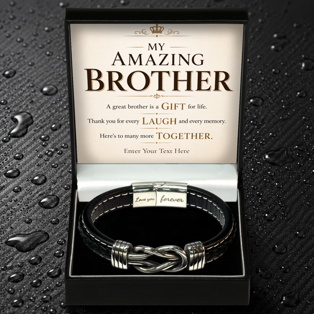 My Amazing Brother Infinity Knot Bracelet With Personalised Keepsake Box