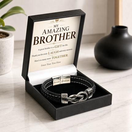 My Amazing Brother Infinity Knot Bracelet With Personalised Keepsake Box