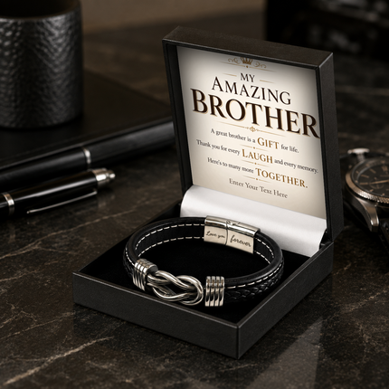 My Amazing Brother Infinity Knot Bracelet With Personalised Keepsake Box